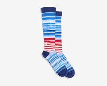 Load image into Gallery viewer, women's Blue Mini-Stripe - Compression Socks