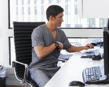 Load image into Gallery viewer, men's Graphite Chisec - Three-Pocket Scrub Top